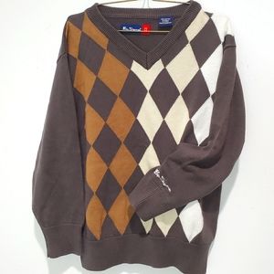 Ben Sherman Argyle V-neck Sweater Size 5-6 Kids